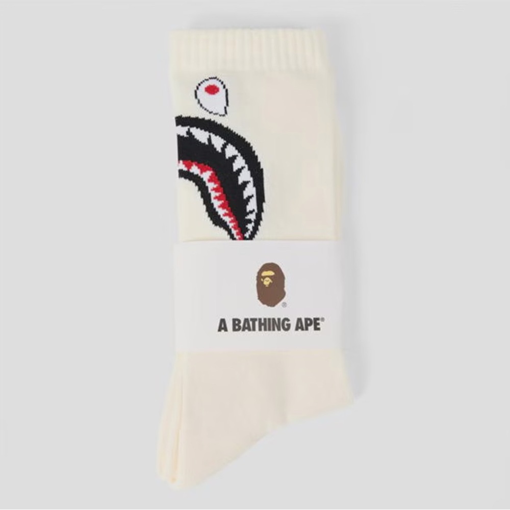 Bape Cream Shark Design Socks